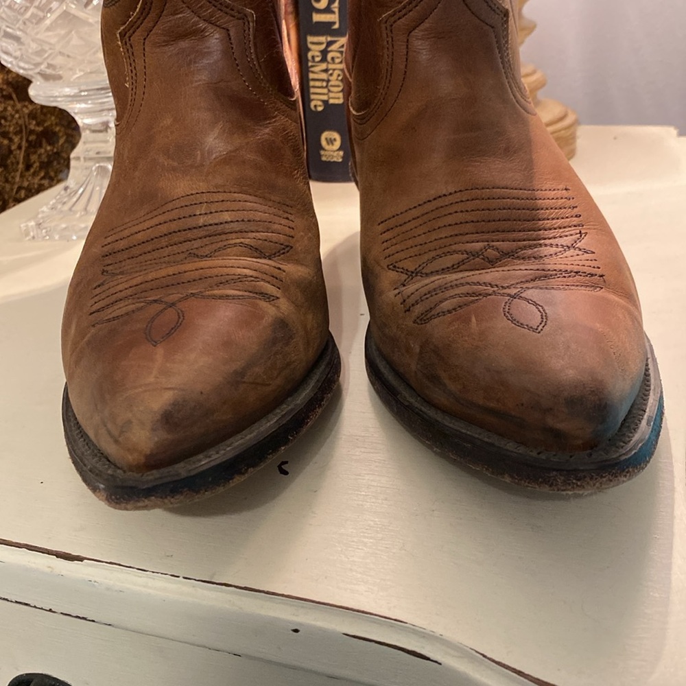 DINGO CHESTNUT TOBACCO SADDLE BROWN VINTAGE WESTERN BOOTS MENS SIZE 8 D REG - Picture 10 of 14